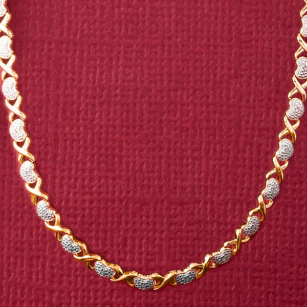 Gianni Argento Gold & 1/10ctw. Diamond X/Heart Necklace - image 