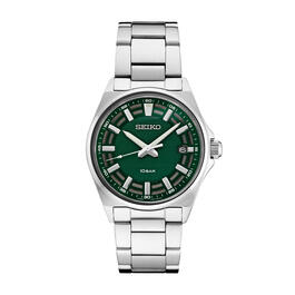 Mens Seiko Essentials Stainless Steel Green Dial Watch - SUR503