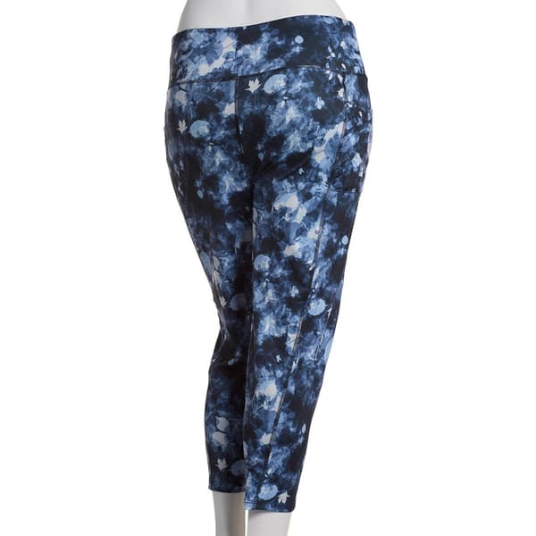 Plus Size Starting Point&#174; Transparent Leaf Yummy Capris - Navy