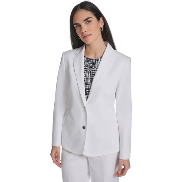 Womens Calvin Klein Long Sleeve Two Button Notch Collar Cotton J - image 