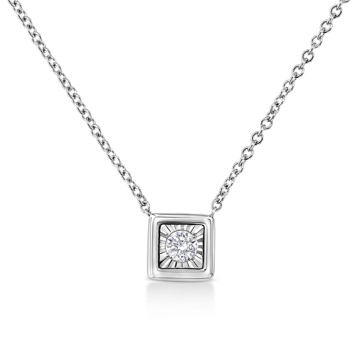 Diamond Classics™ White Gold 1/10ctw. Diamond Quad Pendant