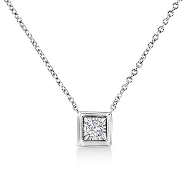 Diamond Classics&#40;tm&#41; White Gold 1/10ctw. Diamond Quad Pendant
