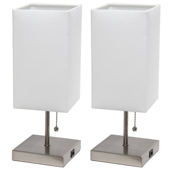 Simple Designs Petite Stick Lamps w/USB Port - Set of 2