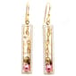 Silver Forest Rectangle Bead Floral Cascade Earrings - image 1