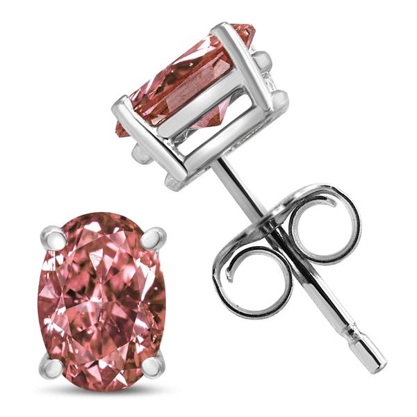 Haus of Brilliance 1/2ctw. Lab Grown Pink Diamond Oval Earrings