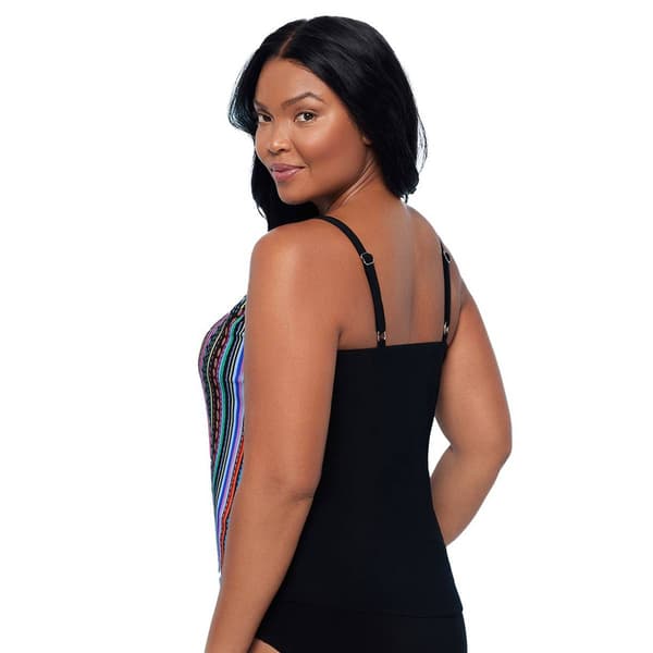 Womens TrimShaper Line It Up Stripe Tankini Swim Top