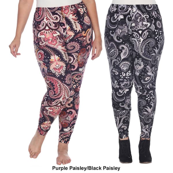 Plus Size White Mark 2pk. Mixed Leggings