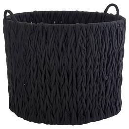 Extra Large Black Braided Round Tall Chunky Cotton Rope Basket