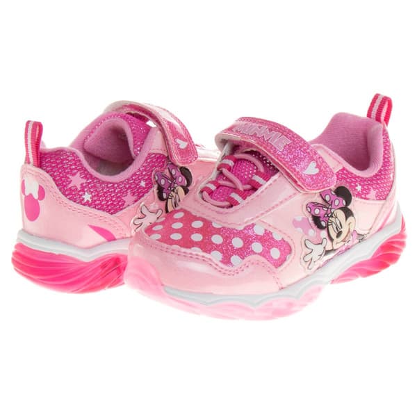 Little Girls Disney Minnie Mouse Pink Light-Up Fashion Sneakers