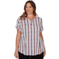 Plus Size Emaline Sapphire Serenade II Stripe Rope Blouse - image 1