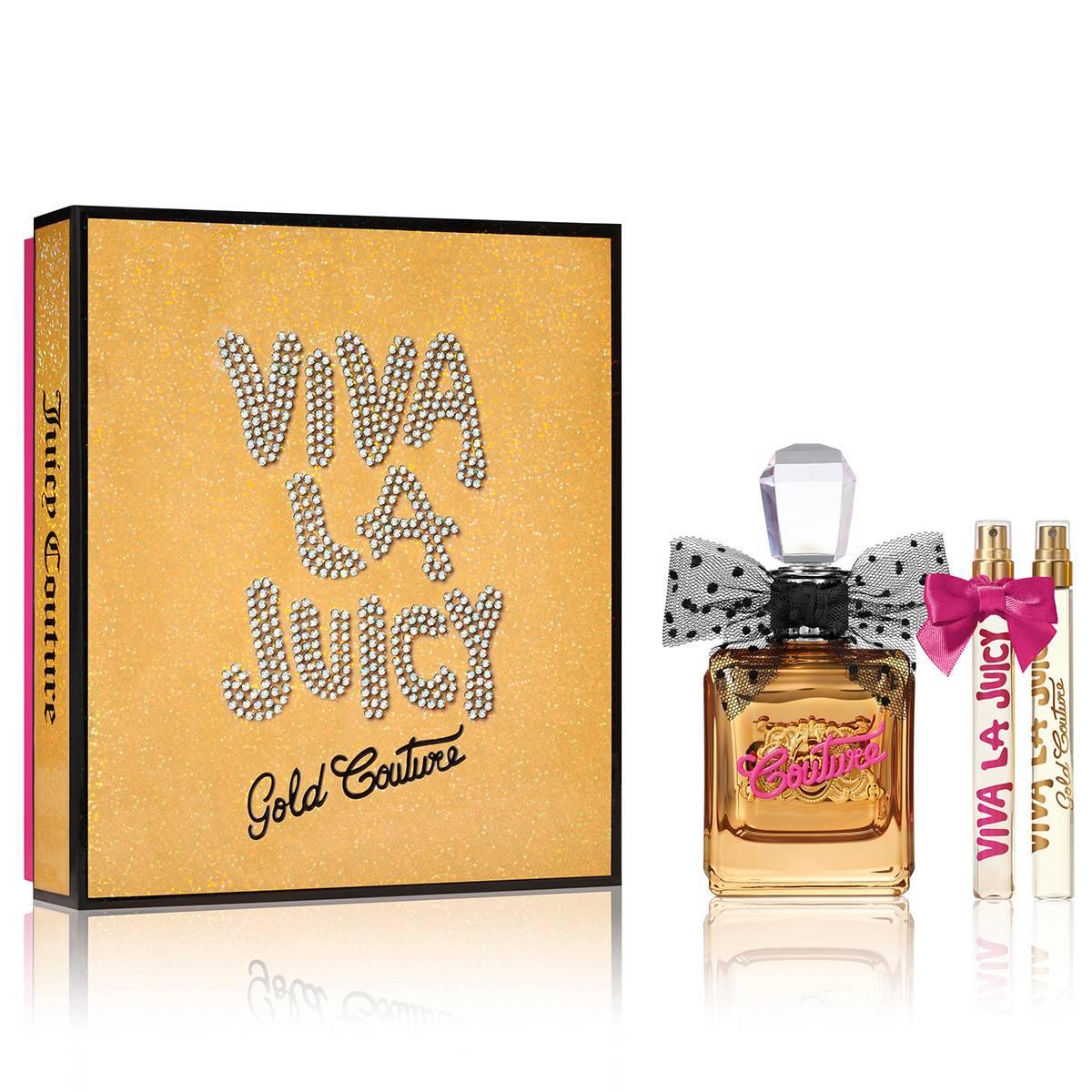 Open Video Modal for Viva La Juicy Gold Couture Eau de Parfum 3pc. Fragrance Gift Set