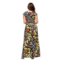 Womens 24/7 Comfort Apparel Butterfly Side Slit Pocket Maxi Dress