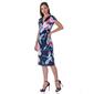 Womens 24/7 Comfort Apparel Floral Knee Length Faux Wrap Dress - image 2