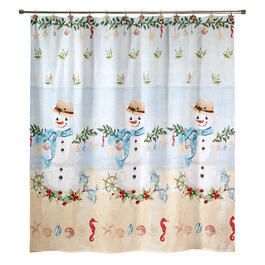 Avanti Coastal Snowman Shower Curtain