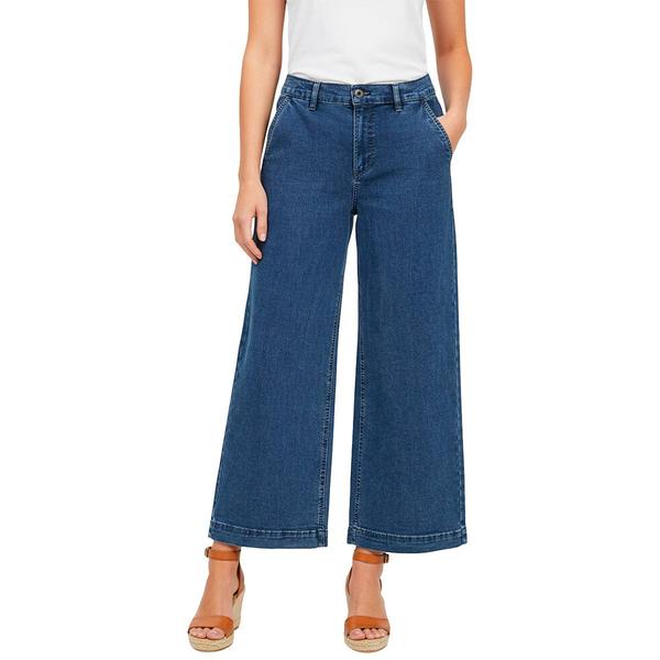Womens da-sh Mid Rise Twill Wide Leg Jeans