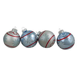 Northlight 4ct. Snowflake Glass Ball Christmas Ornament