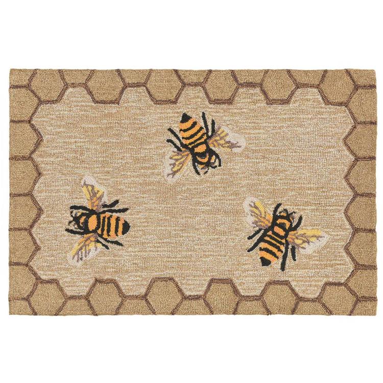 Liora Manne Frontporch Honeycomb Bee Rectangular Accent Rug
