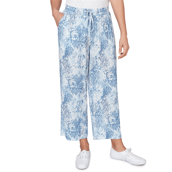 Womens Skyes the Limit Sunny Blue Skies Printed Ankle Wide Leg - image 