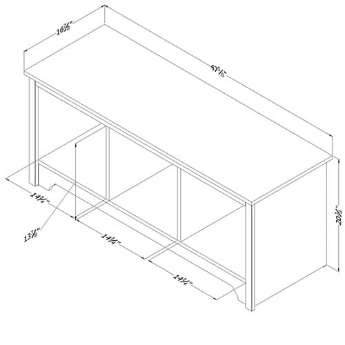 South Shore Vito Cubby Storage Bench - Black