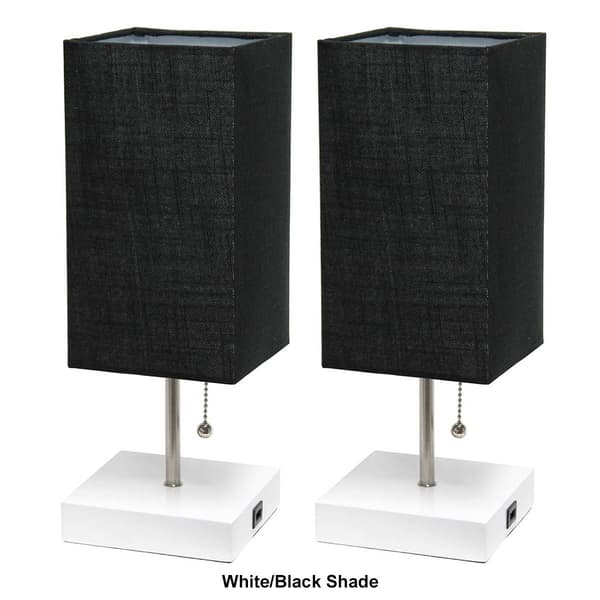 Simple Designs Petite Stick Lamps w/USB Port - Set of 2