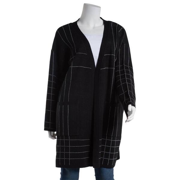 Plus Size Birch Long Sleeve Grid Duster Cardigan - image 