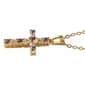 Gemstone Classics™ Amethyst & Created Sapphire Cross Pendant - image 2