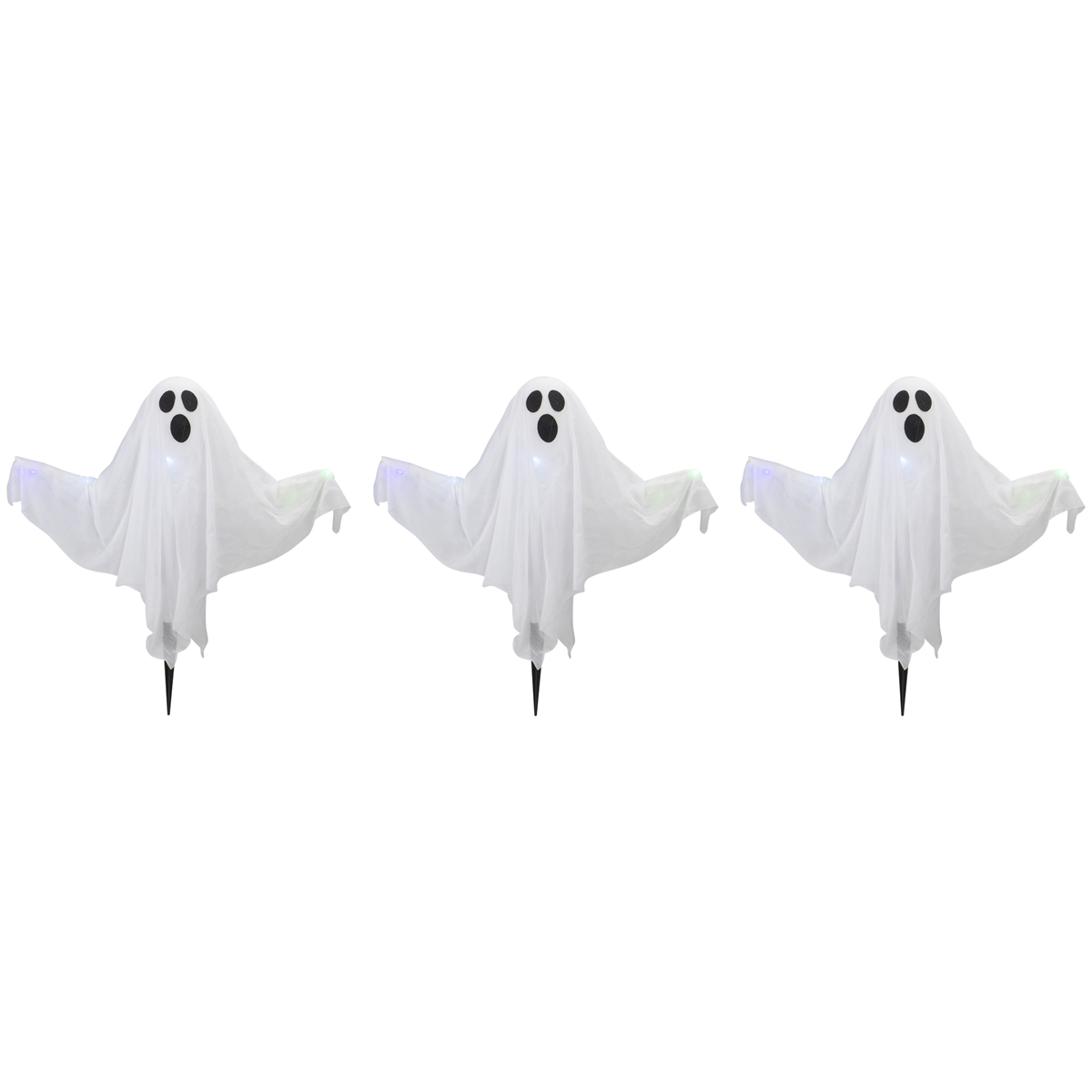 Northlight LED  Ghost Halloween Lawn Stakes - Set of 3
