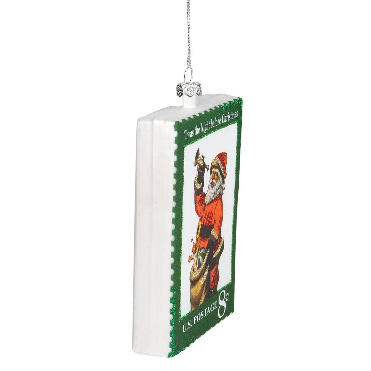 Northlight Seasonal 3.5n. USPS Santa Stamp Christmas Ornament