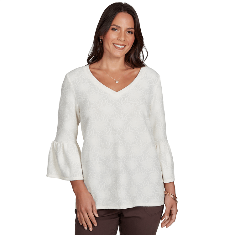 Petite Ruby Rd. Romance On The Ranch Medallion Floral Blouse