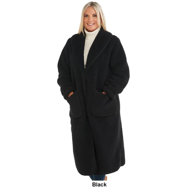 Womens Jade & Ivory Double Sided Sherpa Cardigan Coat