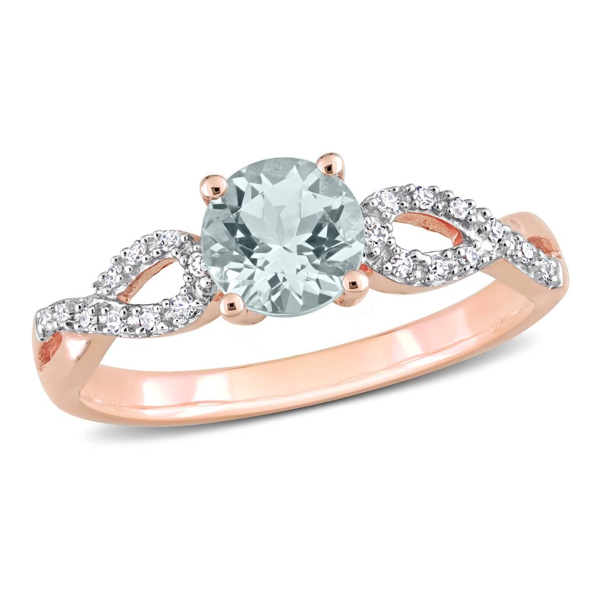 Gemstone Classics(tm) 10kt. Rose Gold Aquamarine Ring
