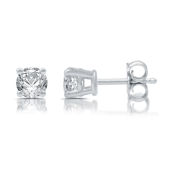 Nova Star® White Gold Lab Grown Diamond Prong Stud Earrings