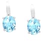 Sterling Silver & Blue Topaz Oval Drop Earrings - image 1