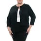 Plus Size Nina Leonard 3/4 Trim Sleeve Bolero - image 1