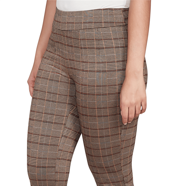 Womens Hearts of Palm Neutral Ground Pull On Plaid Ankle Pants