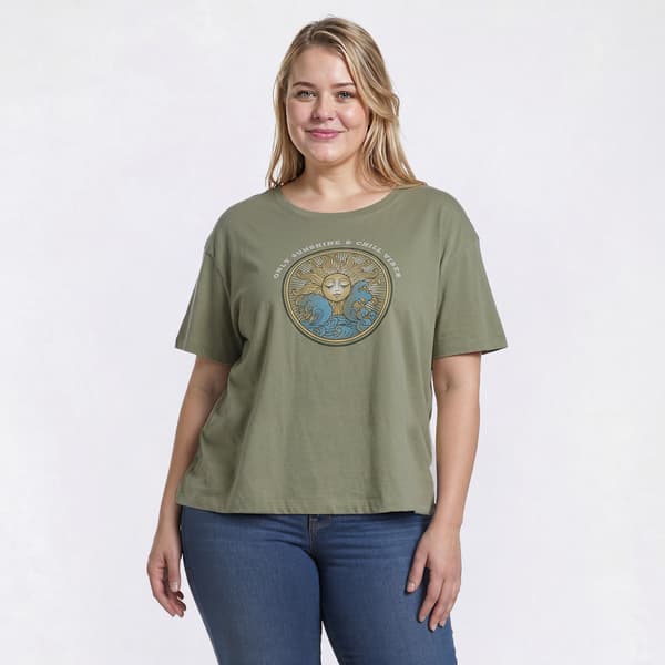 Juniors Plus Attitude Not Included Drop Shoulder Boyfriend Tee - image 