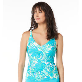 Womens Beach House Lola Palm Leaf Wrap Tankini Swim Top