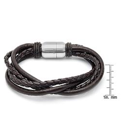 Mens Genuine Leather Bracelet in Brown