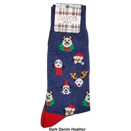 Mens Davco Holiday Dogs Crew Socks