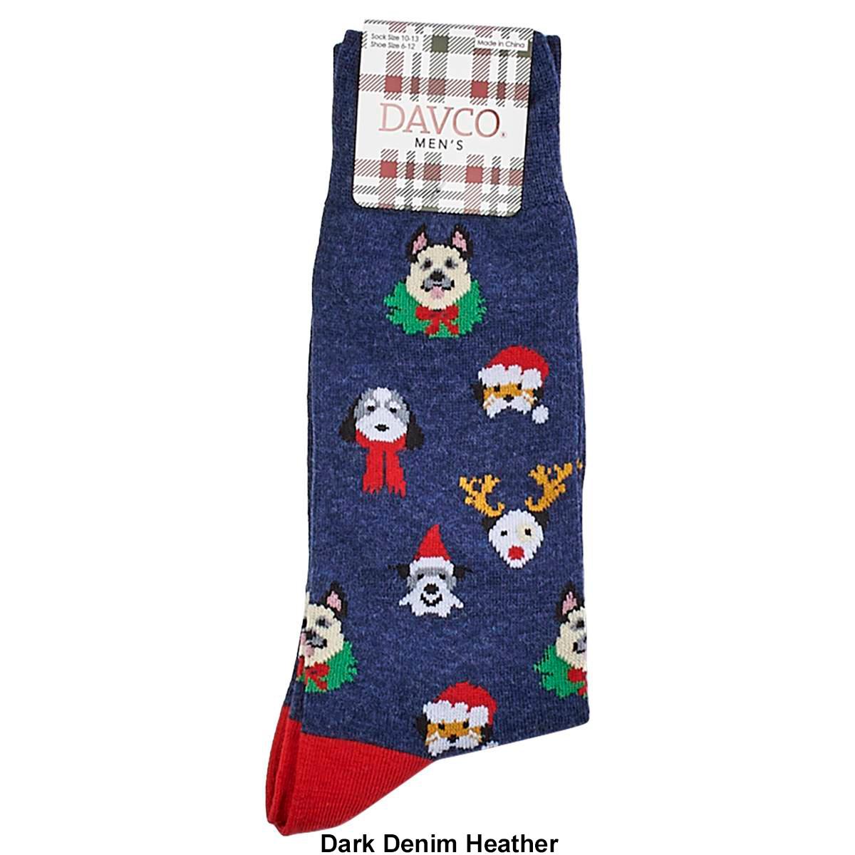 Mens Davco Holiday Dogs Crew Socks