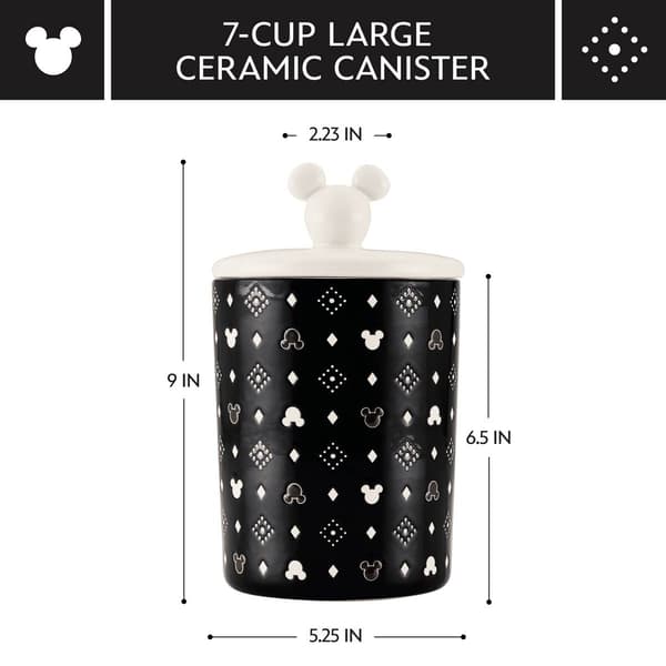 Disney Home Monochrome 7 Cup Large Ceramic Canister