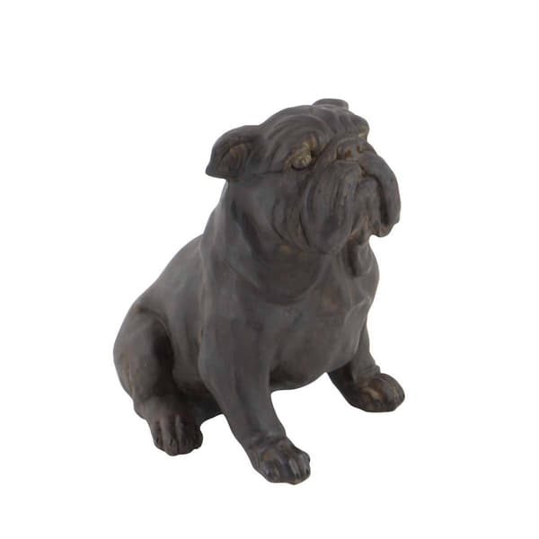 9th & Pike® Brown Polystone Bulldog Sculpture