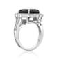 Gemminded Sterling Silver Oval Onyx & White Topaz Ring - image 2