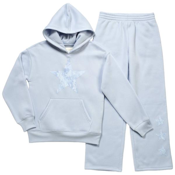 Girls (7-16) No Comment Camo Star Hoodie w/ Wide Leg Sweatpants - image 
