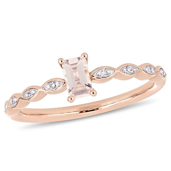 Gemstone Classics&#40;tm&#41; 10kt. Rose Gold 1/3ctw. Morganite Ring - image 