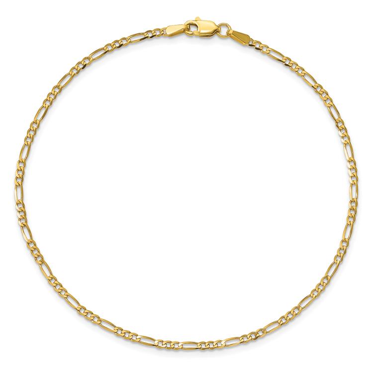 Gold Classics™ 1.80mm. 14k Gold Flat Figaro Chain Necklace