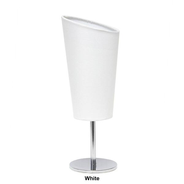 Simple Designs Mini Chrome Mini Table Lamp w/Angled Fabric Shade