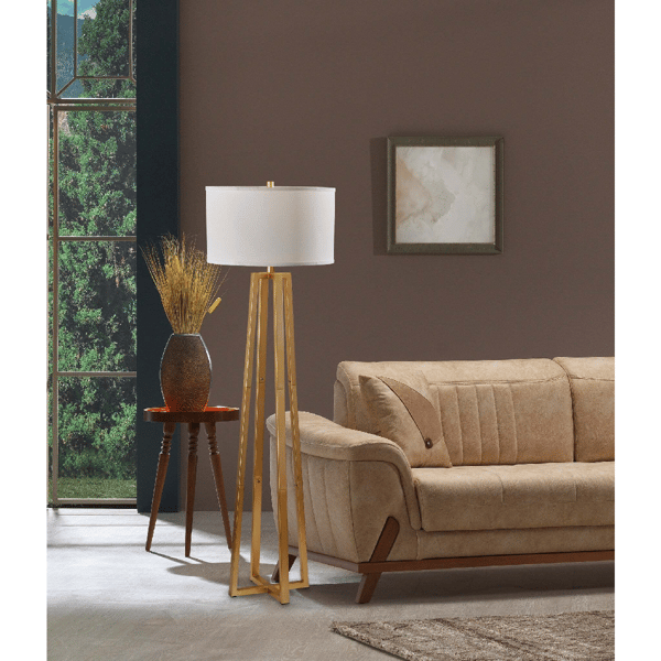 Simplee Adesso Oakley Floor Lamp with White Shade