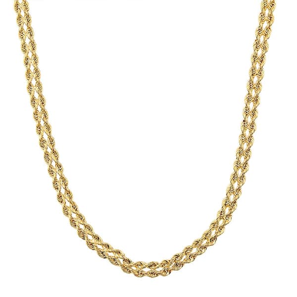 Gold Classics(tm) 10kt. Yellow Gold 18in. Double Row Chain Necklace - image 