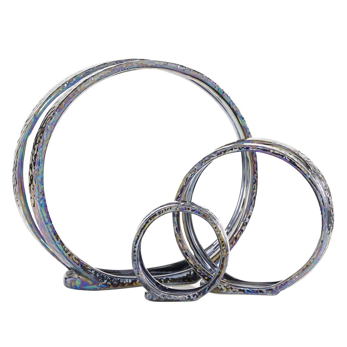 9th & Pike® Silver Ceramic Glam Candlestick Holders - Set of 2